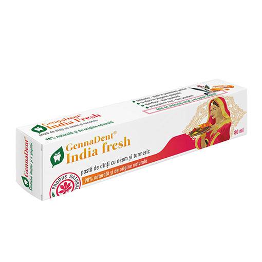 Pasta de dinti GennaDent India Fresh 80ml - Vivanatura