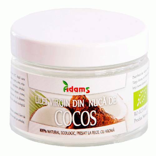 Ulei de Cocos, virgin presat la rece, 500ml - Adams