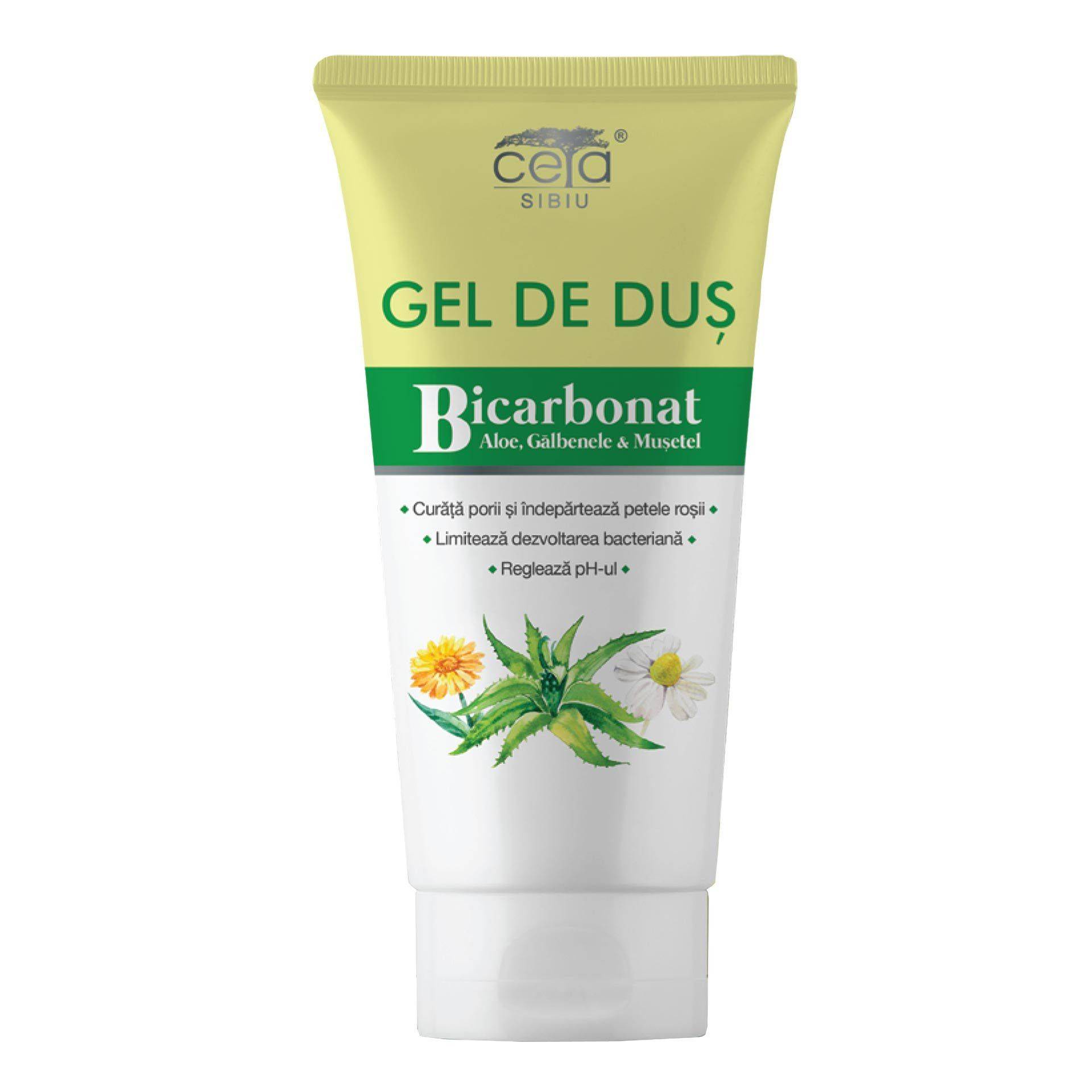 GEL DE DUS, bicarbonat, aloe, galbenele, musetel, 200 ml, Ceta Sibiu