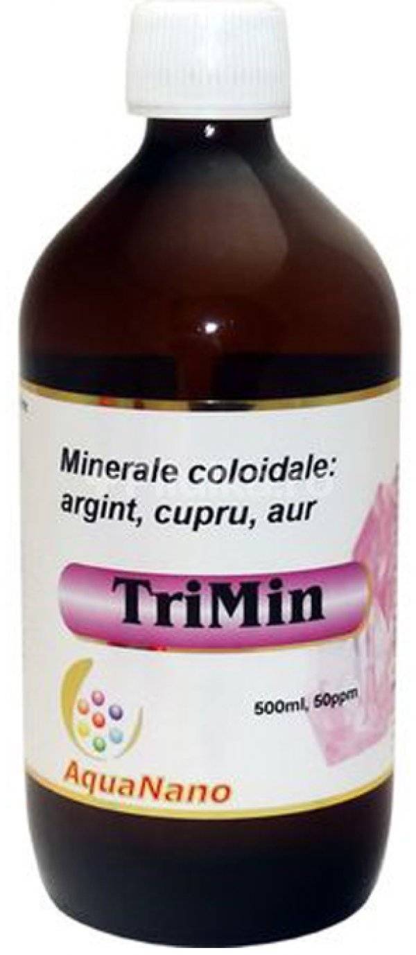 MINERAL AQUANANO TRIMIN argint, cupru, aur 50ppm 500ml, AQUANANO