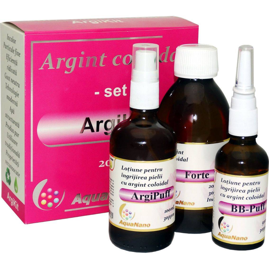 PACHET ARGINT COLOIDAL ARGIKIT 30ppm, AQUANANO