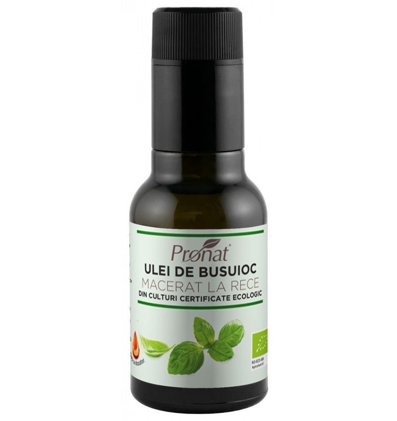 Ulei de busuioc macerat la rece, eco-bio, 100ml - Pronat