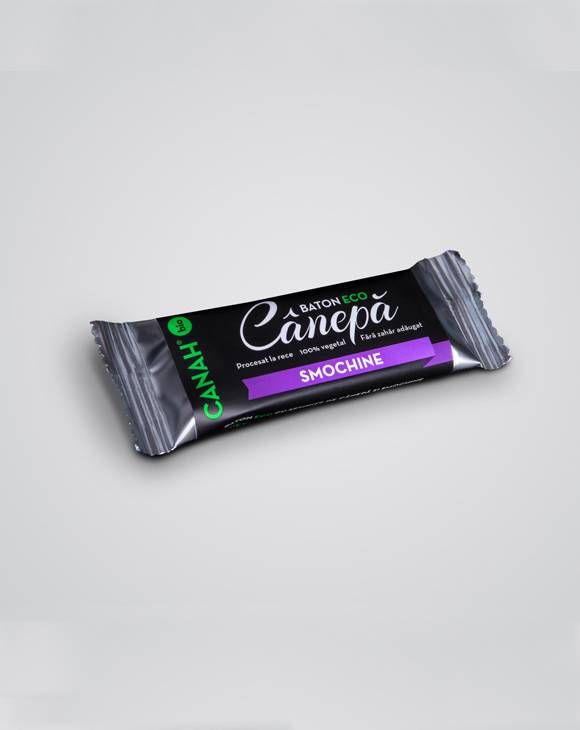 Baton raw bio cu seminte de canepa si smochine 48g CANAH