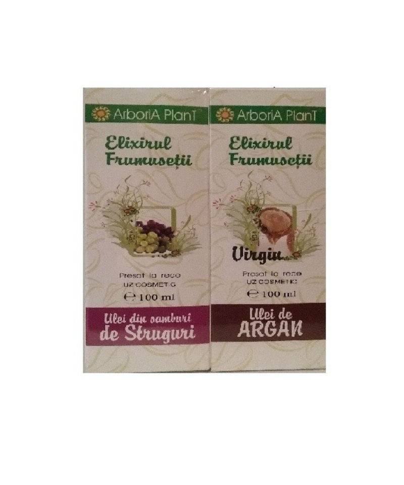 Pachet Ulei de argan 100ml + Ulei de struguri 100ml - Arboria Plant