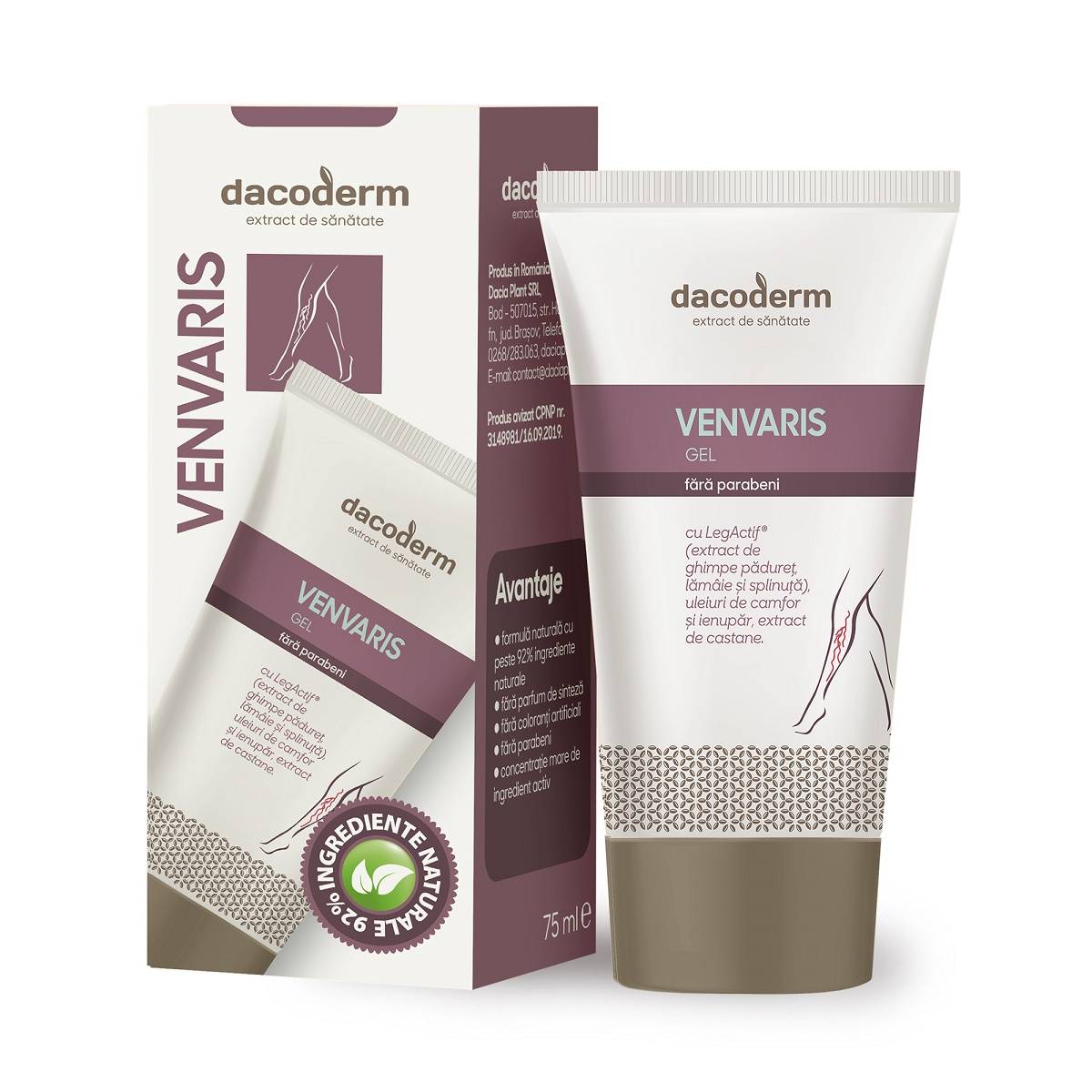 Venvaris Gel Dacoderm 75ml, Dacia Plant