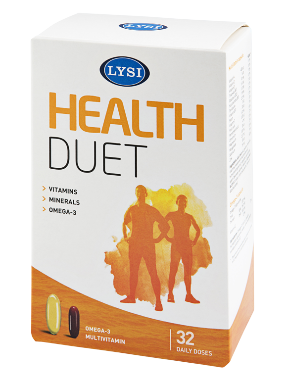 Health Duet omega 3 - multivitamine 32 doze - Lysi