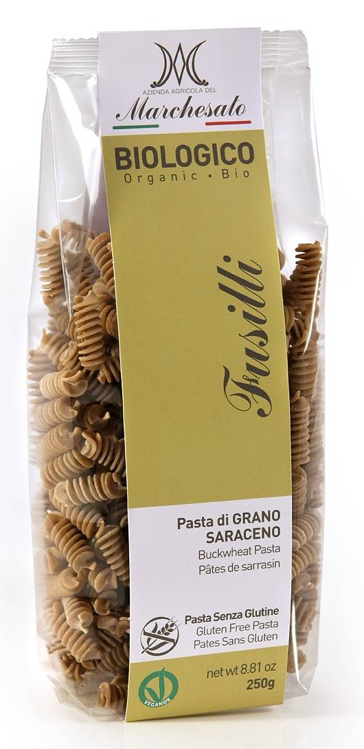 Fusilli din hrisca fara gluten, eco-bio, 250g - Marchesato