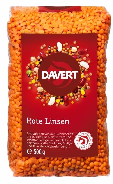 Linte rosie, eco-bio, 500g - DAVERT