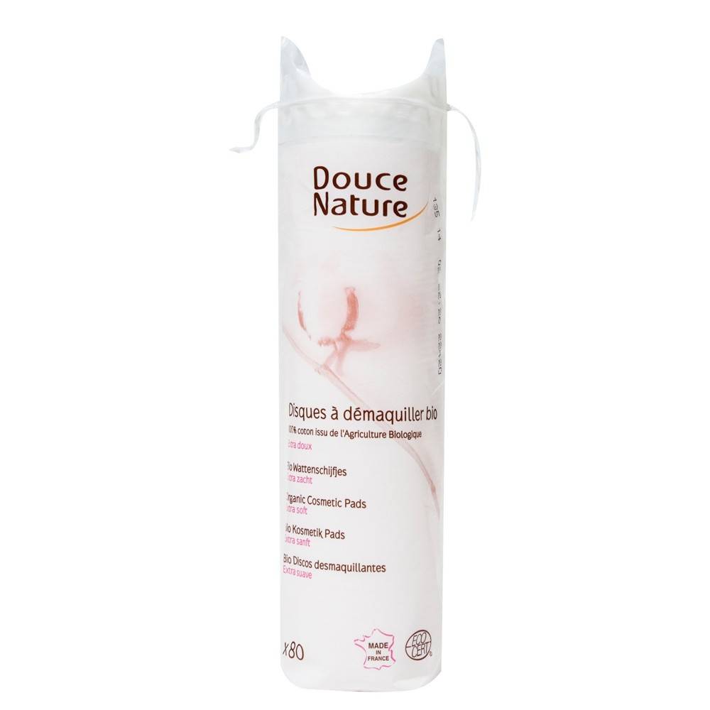 Dischete demachiante din bumbac organic, 80buc - Douce Nature