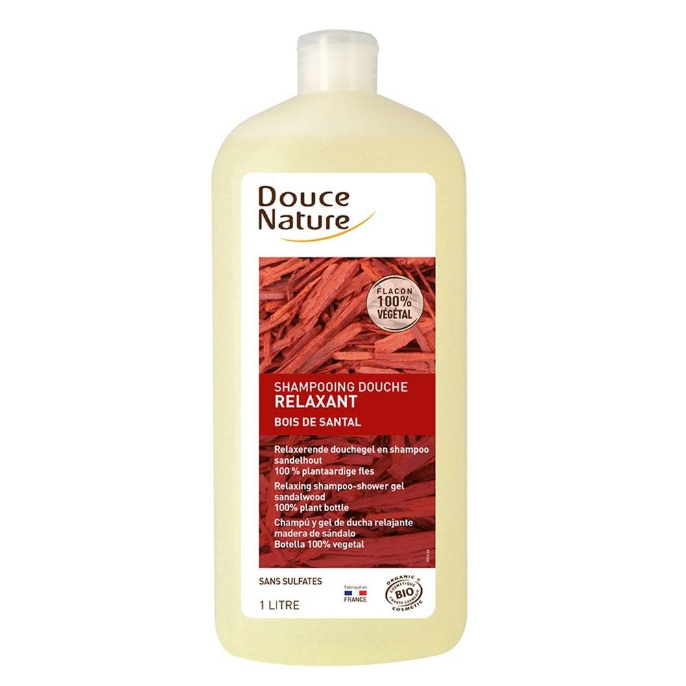 Sampon relaxant cu santal, fara sulfati, 1L - Douce Nature