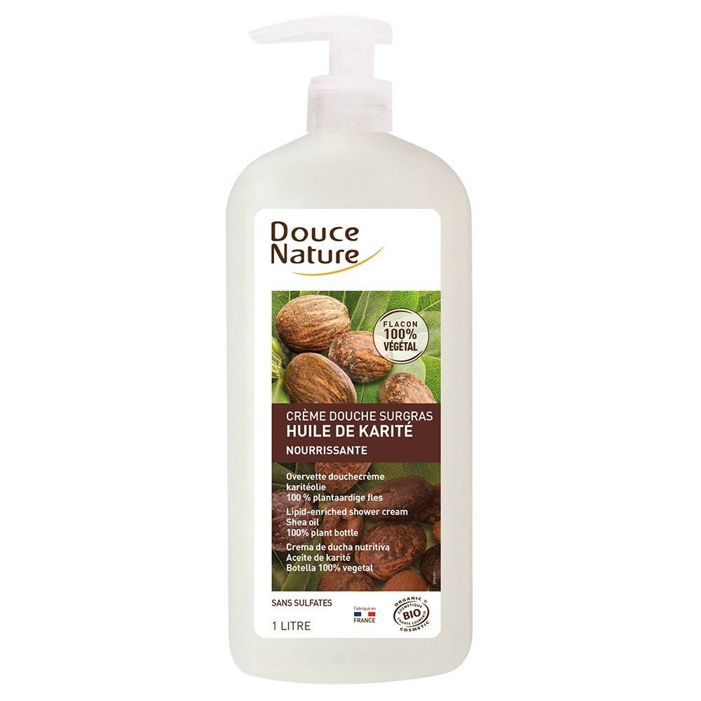 Gel de dus crema cu ulei de shea, fara sulfati, 1L - Douce Nature