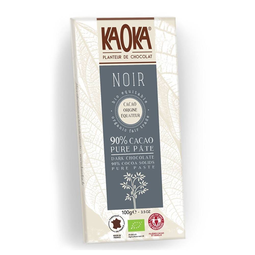 Ciocolata neagra 90% Ecuador, eco-bio, 100g - Kaoka