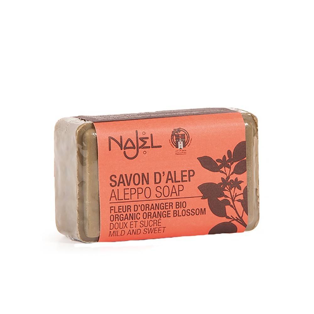 Sapun de Alep, cu flori de portocal, 100g - Najel