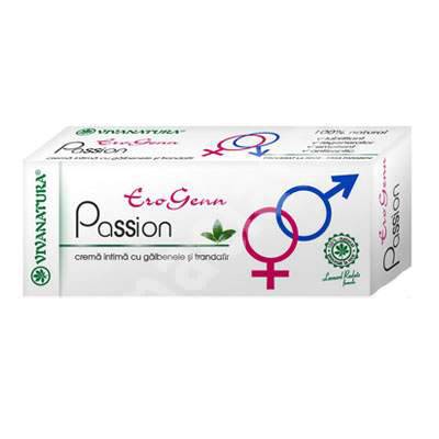 Crema intima galbenele si trandafir - Erogenn Passion 20ml - Viva Natura