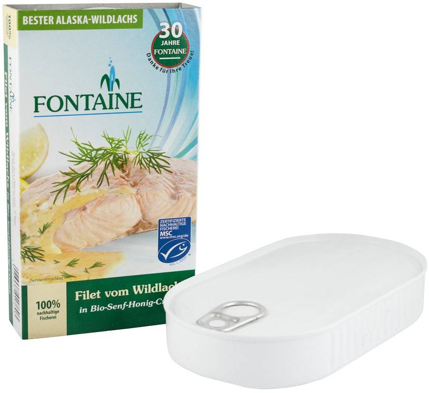 File de somon salbatic in sos cu miere si mustar, eco-bio, 200g - Fontaine