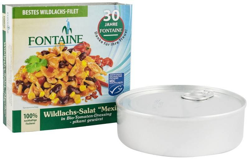 Salata de somon salbatic Mexico in sos de rosii, eco-bio, 200g - Fontaine