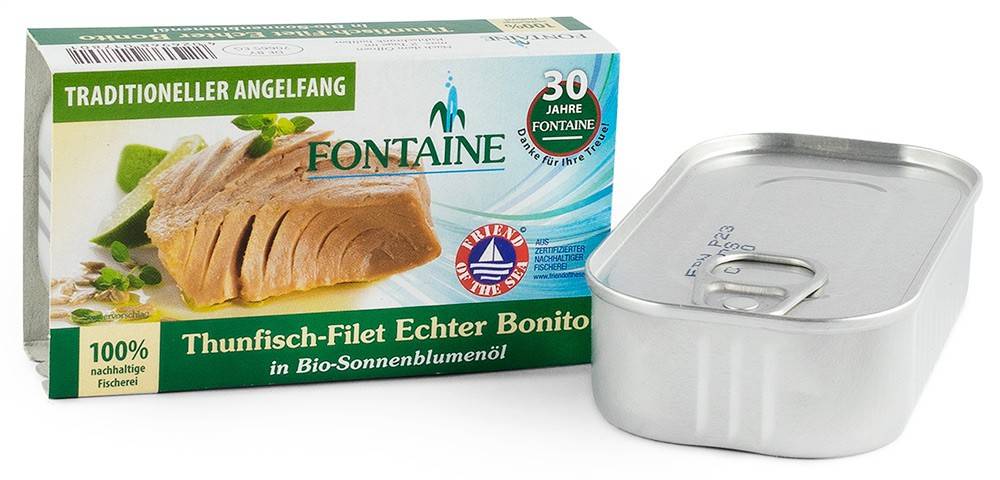 File de ton in ulei de floarea soarelui, eco-bio, 120g - Fontaine