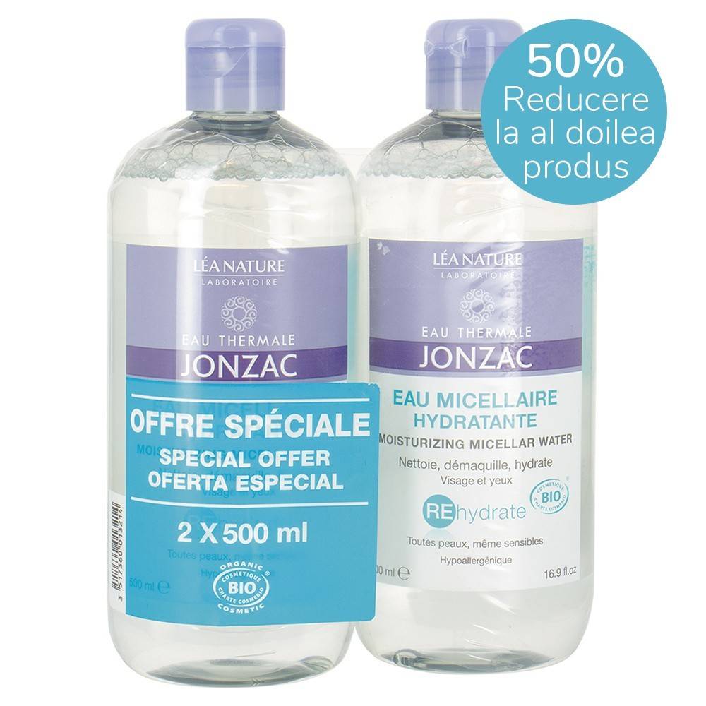 Oferta speciala Apa micelara hidratanta, Rehydrate, 2x500ml - Jonzac