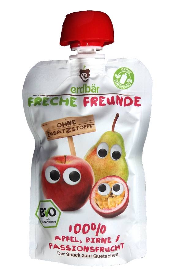 Piure de mere,pere si fructul pasiunii bio 100g - Erdbar