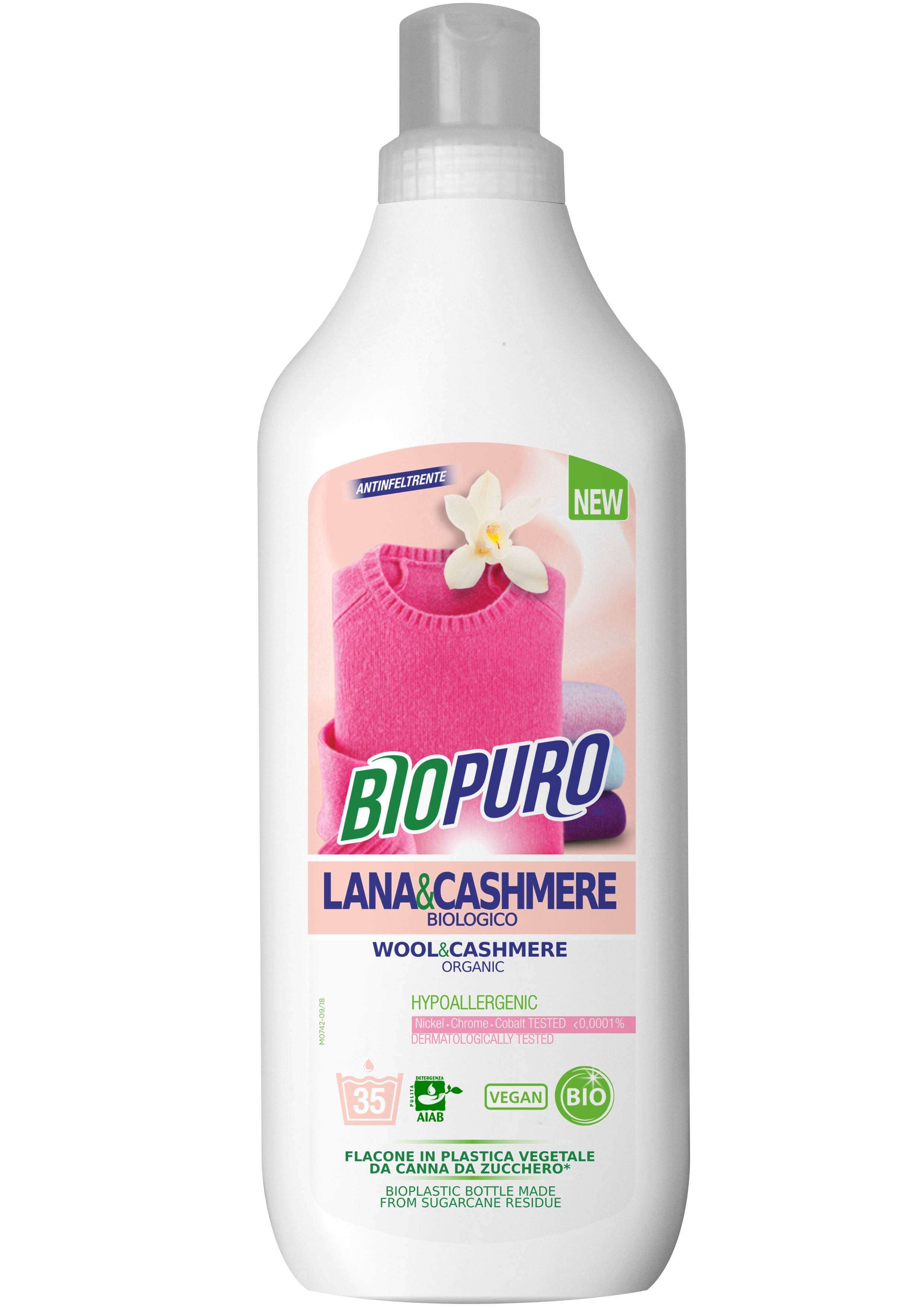 Detergent hipoalergen pentru lana, matase si casmir eco-bio 1000ml - Biopuro