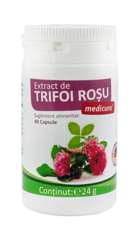 Extract de trifoi rosu, 40 capsule  Medicura