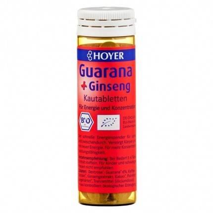 Guarana si ginseng - Tablete Bio masticabile, 60 tb. Hoyer