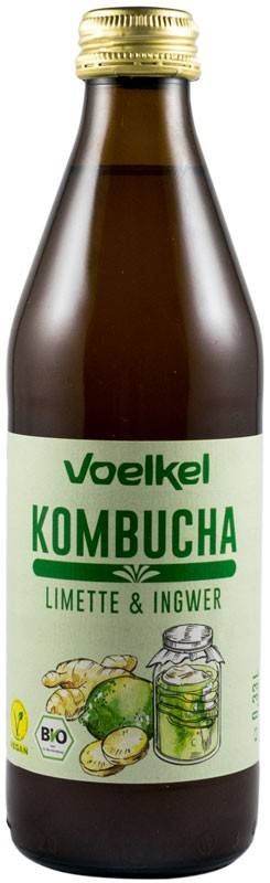 Bautura Kombucha cu limete si ghimbir, eco-bio, 330ml - Voelkel