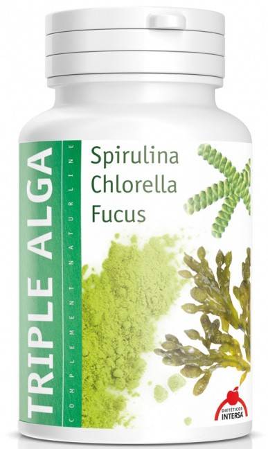 TRIPLU ALGE SPIRULINA, CHLORELLA, FUCUS, 120cpr - DIETETICOS INTERSA