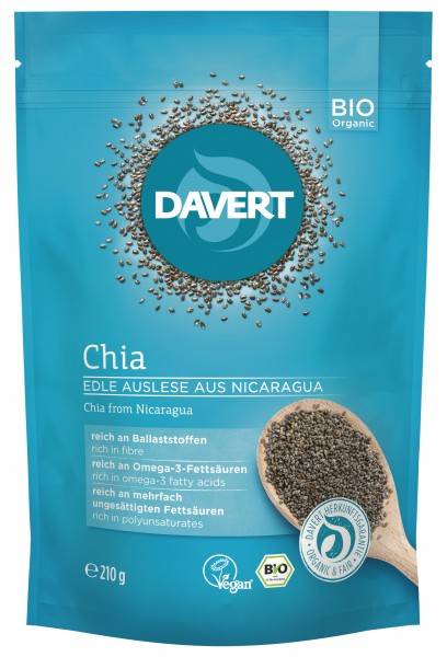 Seminte de chia premium, eco-bio, 210g - DAVERT