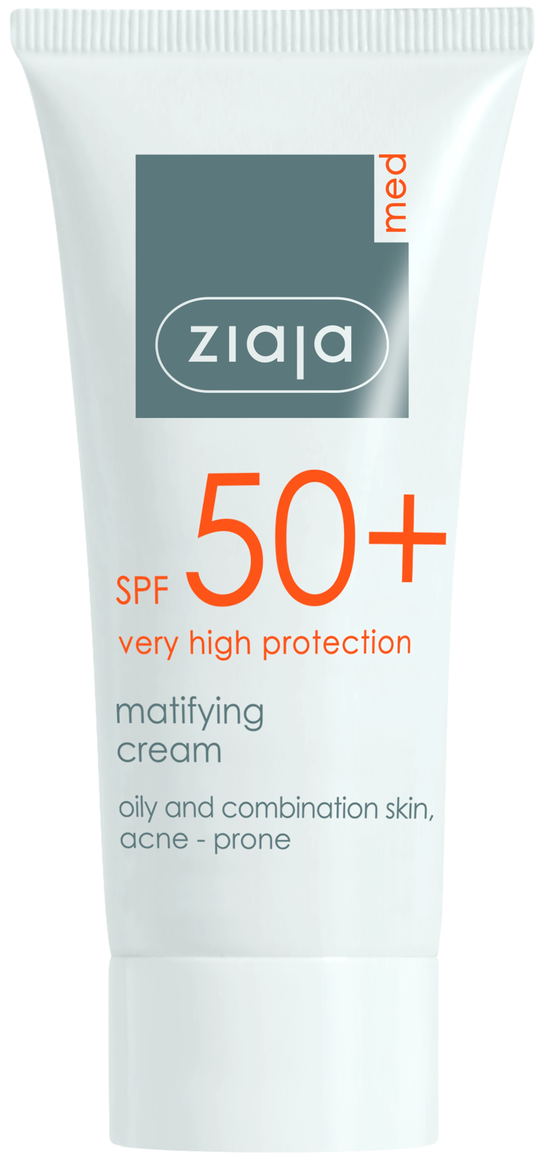 Crema matifianta fotoprotectoare SPF50 pentru ten gras si mixt, Ziaja Med, 50ml - Ziaja