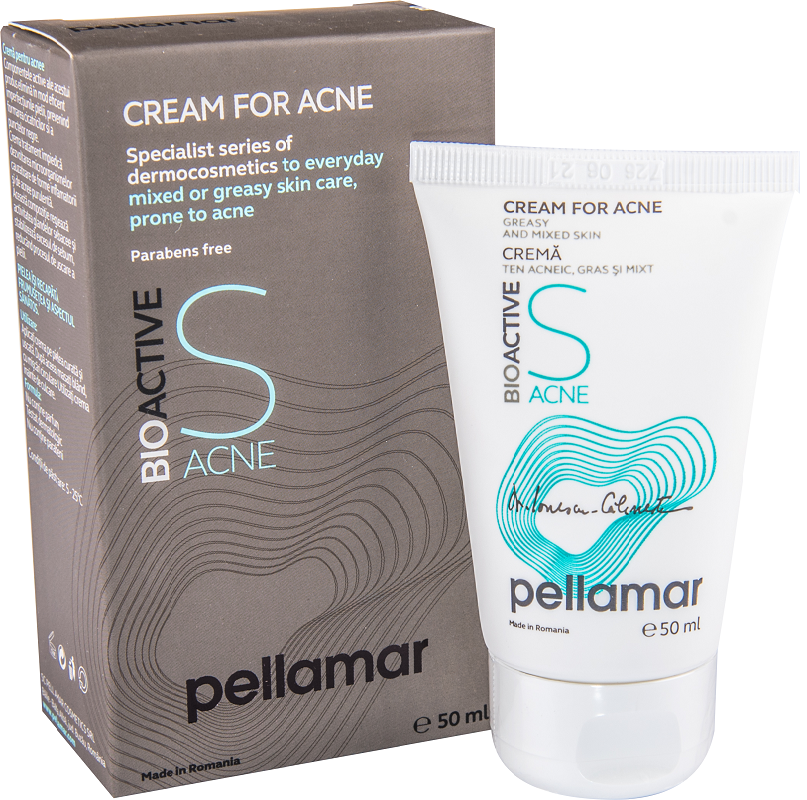 Crema pentru acnee Active S, eco-bio, 50ml - Pellamar