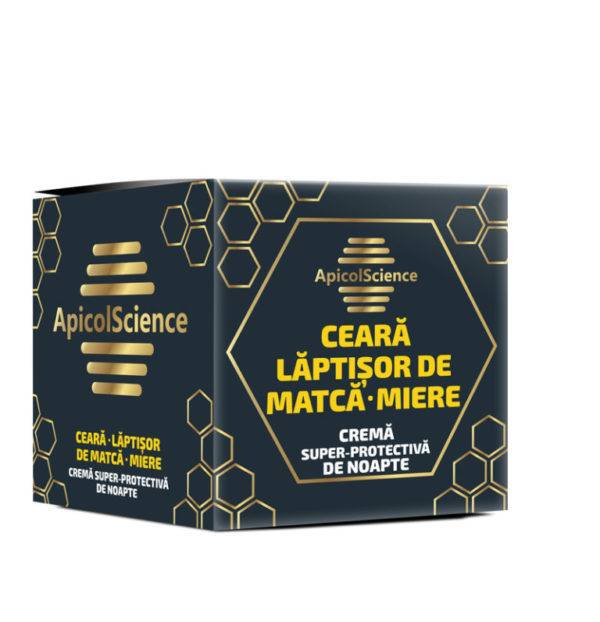 Crema super-protectiva de noapte cu ceara, laptisor de matca si miere, 75ml - Apicol Science