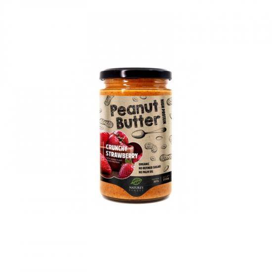 Unt de arahide crocant cu capsuni, 350g - Nutrisslim