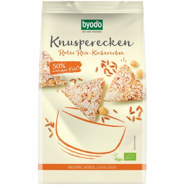 Mini Crackers din orez rosu si naut, fara gluten, eco-bio, 90g - Byodo