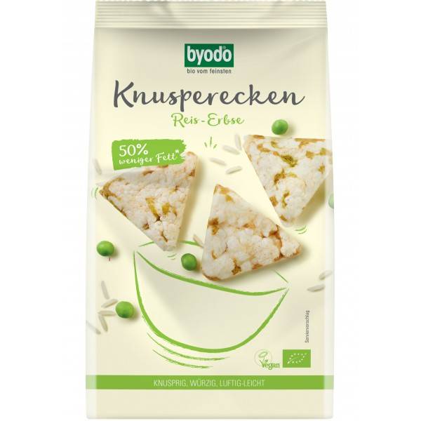 Mini Crackers din orez si mazare, eco-bio, 90g - Byodo