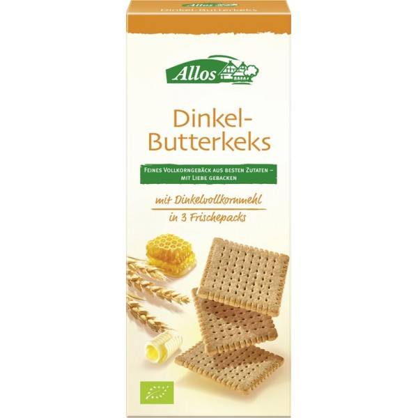 Biscuiti din spelta, unt si miere, eco-bio, 150g - Allos