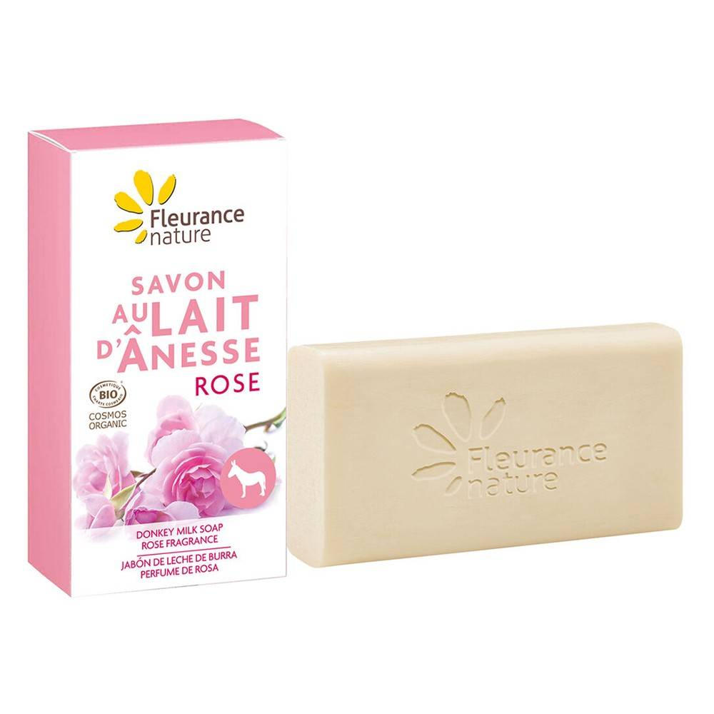 Sapun cu lapte de magarita si trandafiri, 100g - Fleurance Nature