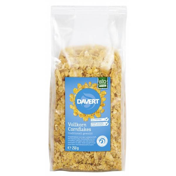 Fulgi integrali de porumb, fara gluten, eco-bio, 250g - Davert