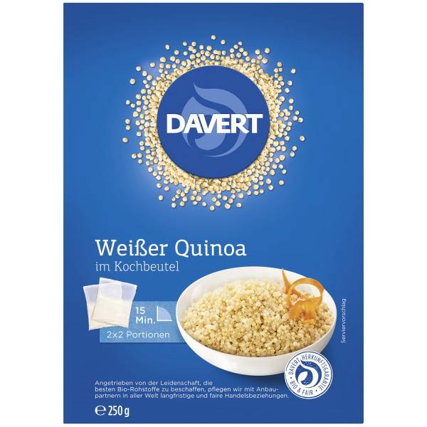 Quinoa alba in punga de gatit, eco-bio, 250g - Davert