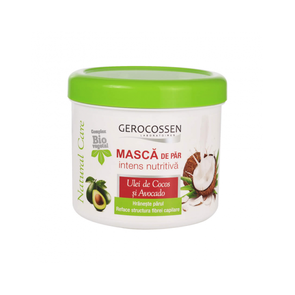 Masca de par intens nutritiva cu cocos bio si avocado, Natural Care, 450ml - Gerocossen