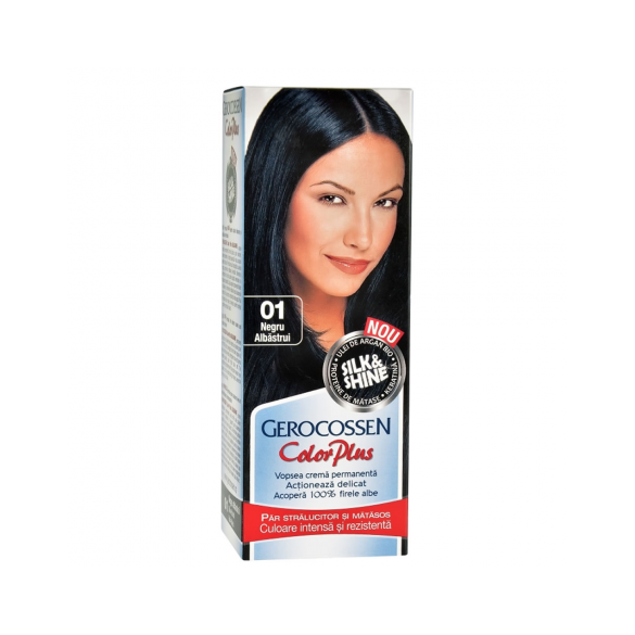 Vopsea de par, 0.1 negru albastrui, Color Plus, 50g - Gerocossen