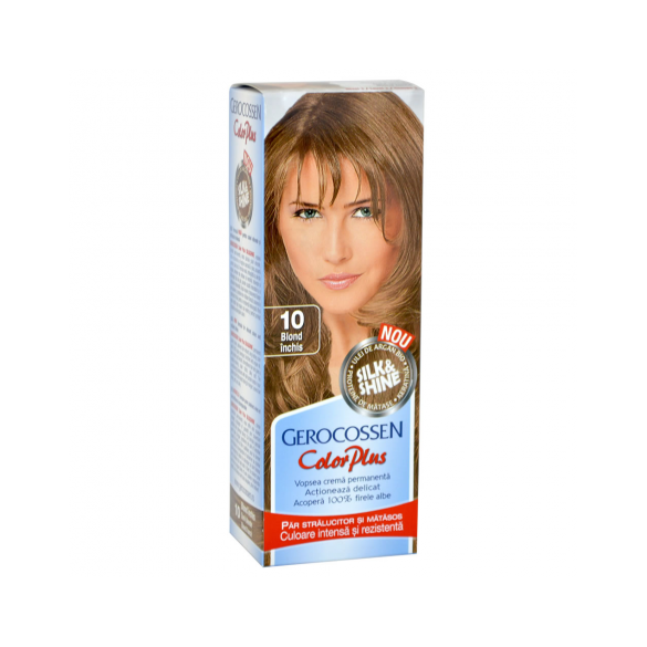 Vopsea de par, nuanta 10 blond inchis, Color Plus, 50g - Gerocossen