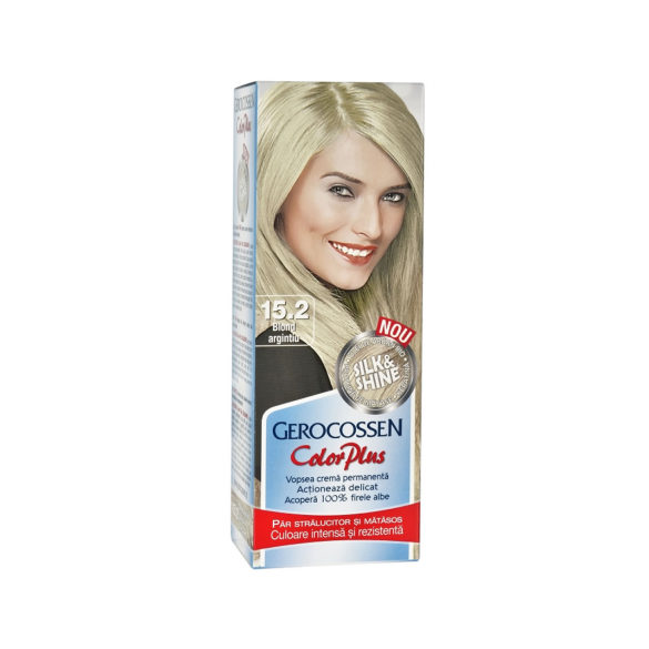 Vopsea de par, nuanta 15.2 blond argintiu, Color Plus, 50g - Gerocossen