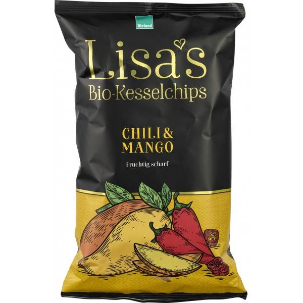 Chipsuri de cartofi cu chilli si mango, fara gluten, eco-bio, 125g - Lisas