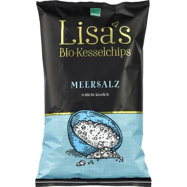 Chipsuri de cartofi cu sare de mare, fara gluten, eco-bio, 125g - Lisas