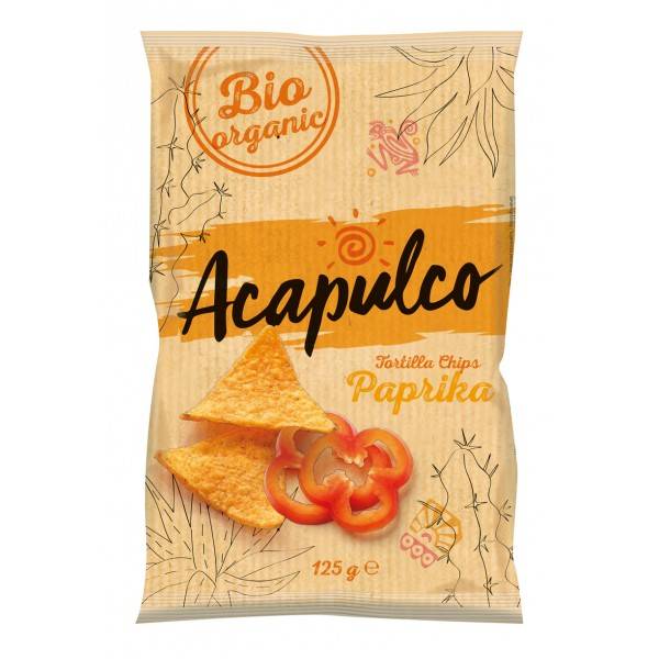 Tortilla chips cu boia, eco-bio, 125g - Acapulco