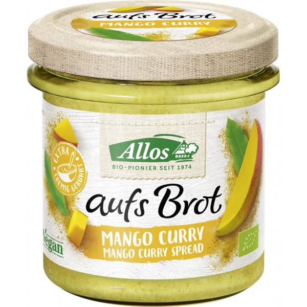 Crema tartinabila cu mango si curry, fara gluten, eco-bio, 140g - Allos