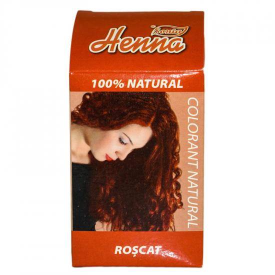 Colorant pentru par, roscat, 100g - Henna Sonia