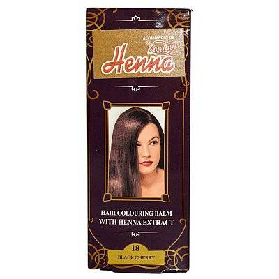 Balsam colorant pentru par nr. 18, nuanta cireasa neagra, 75g - Henna Sonia