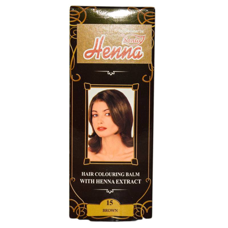 Balsam colorant pentru par nr. 15, nuanta saten inchis, 75g - Henna Sonia